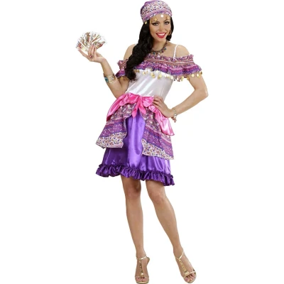 Afbeelding van Widmann Zigeuner &amp; Zigeunerin Kostuum Traditionele Paars, Roze Medium Carnavalskleding Verkleedkleding