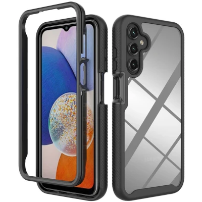 Afbeelding van iMoshion Hoesje Geschikt voor Samsung Galaxy A15 (5G) / (4G) 360 Full Protective Case Zwart Transparant
