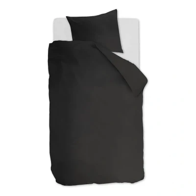 Afbeelding van Ambiante Cotton Uni dekbedovertrek Eenpersoons 140x200/220 cm Antraciet