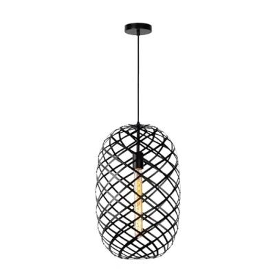 Afbeelding van Lucide WOLFRAM Hanglamp 1xE27 Zwart