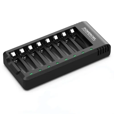 Afbeelding van POWEROWL AA AAA acculader voor NIMH/NICD oplaadbare batterijen USB snel opladen oplader met LED display (onafhankelijke sleuf)