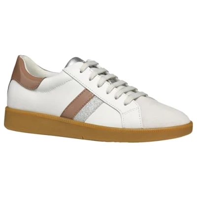 Afbeelding van Geox D Meleda B Damessneakers, Wit Dk Roze