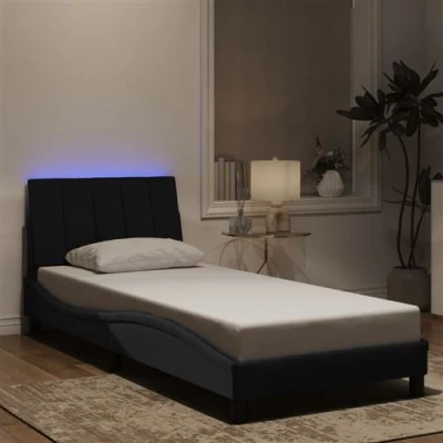 Afbeelding van vidaXL Bedframe met LED verlichting fluweel zwart 90x200 cm