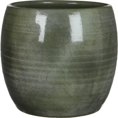 Afbeelding van Mica Decorations Lester Ronde Bloempot H26xØ28 cm Terra Groen