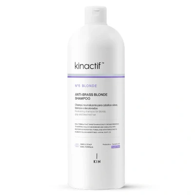 Afbeelding van Kin Cosmetics Kinactif No. 5 Anti Brass Blonde Shampoo 1000ml Zilvershampoo Dierproefvrije