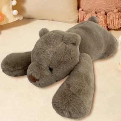 Afbeelding van Weighted Stuffed Animal Peluche Ours de 60 cm,Jouet Apaisant Lesté 1.5 kg Jolie Poupée en pour Anniversaire(Ours Brun)