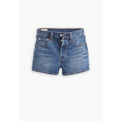 Afbeelding van Levi&#039;s dames 501 high waist straight fit korte broek van denim in de kleur Indigo, maat: W25