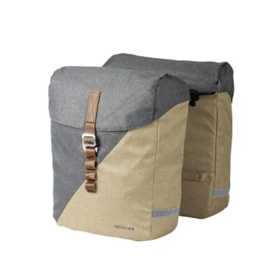 Afbeelding van Racktime heda 2.0 dubbele fietstas snapit (racktime) sand/dust grey