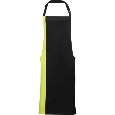 Afbeelding van Premier Contrast Bib Apron PR162 Black / Lime