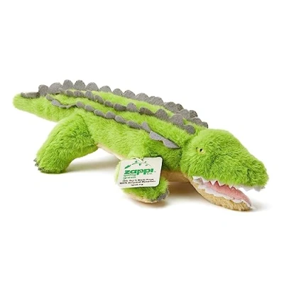 Afbeelding van Zappi Co 100% gerecycled pluche, krokodil (38 cm lang), zacht, knuffelig, milieuvriendelijk, dierencollectie voor pasgeborenen, eerste kind