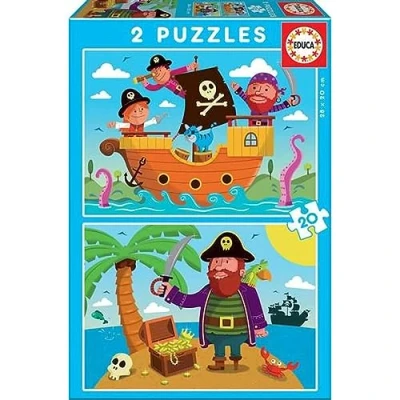 Afbeelding van Set van 2 Puzzels Educa 20 Onderdelen Piraten