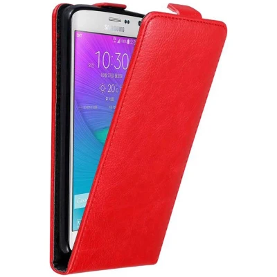 Afbeelding van Cadorabo Hoesje geschikt voor Samsung Galaxy NOTE EDGE in APPEL ROOD Beschermhoes flip design Case Cover met magnetische sluiting
