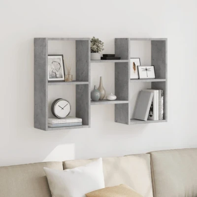 Afbeelding van vidaXL Wandschap 96x18x60 cm bewerkt hout betongrijs