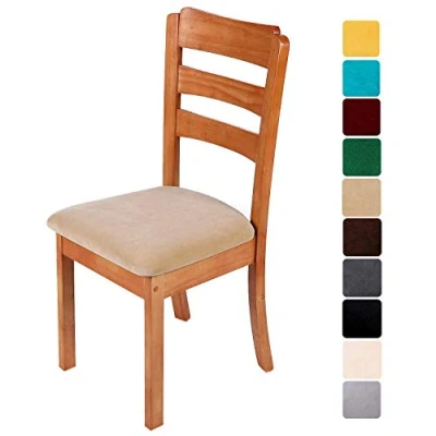 Afbeelding van Homaxy stoelhoes, universele wasbaar, hoes voor eetkamerstoel, zeer eenvoudig te reinigen en duurzaam, installeren (crème, 6 stuks)