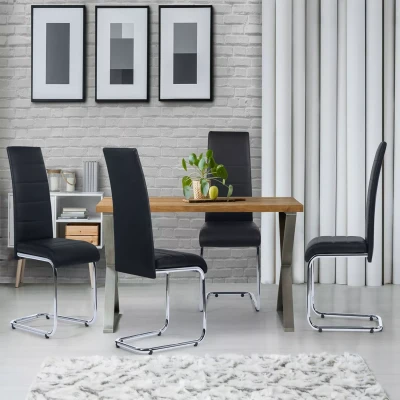 Image de Lot de 4 chaises MIA noires pour salle à manger