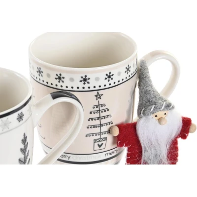 Afbeelding van Mok DKD Home Decor Roze Zwart Porselein Bone China (360 ml) (2 Stuks)