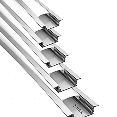 Afbeelding van Aluminium profiel voor ledstrips met ondoorzichtige diffuser, 10 meter, montagebeugel
