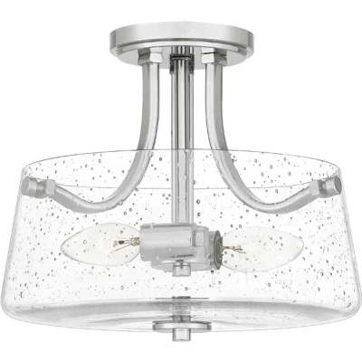 Afbeelding van Quoizel LED Plafondlamp Hollister 2X E27 Max 60W Dimbaar Polished Nickel