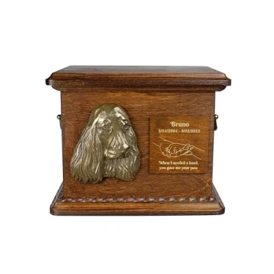 Afbeelding van Persoonlijke urn hond voor Engelse Cocker Spaniel met gravure en reliëf