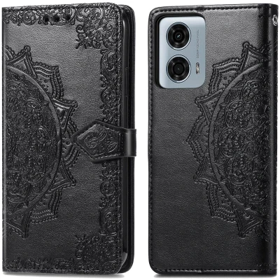 Afbeelding van iMoshion Hoesje Geschikt voor Motorola Moto G24 Power Met Pasjeshouder Mandala Bookcase Zwart