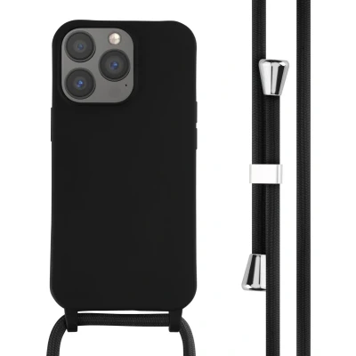 Afbeelding van iPhone 13 Pro Hoesje iMoshion Color Backcover met afneembaar koord Zwart