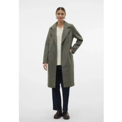 Afbeelding van Vero Moda Vmfortuneaya LONG Mantel, Dames, Maat: XS, Peat
