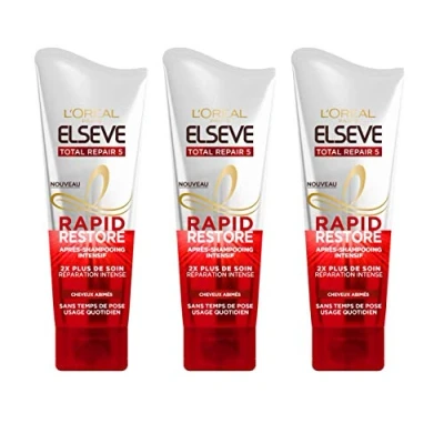 Image de L’ORÉAL PARIS Après Shampooing Intensif Cheveux Abimés Soin Réparation Intense Enrichi en Kératine Elsève Total Repair 5 180 ml