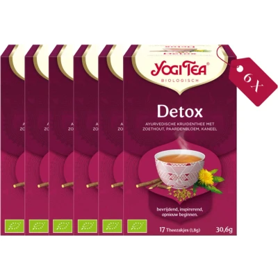 Afbeelding van 6x Yogi tea Detox Biologisch 17 stuks