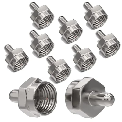 Afbeelding van RedStar24 Set van 10 SAT F eindweerstanden, 75 ohm, compatibel met meervoudige schakelaar, LNB, tuner en stopcontacten, eindweerstand satelliet, zilver