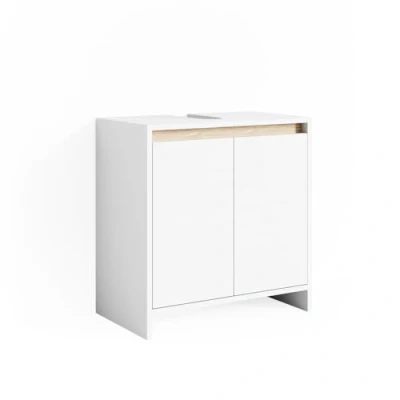 Afbeelding van Vicco Wastafelonderkast Emma, Wit/Sonoma/Wit, 58 x 60 cm