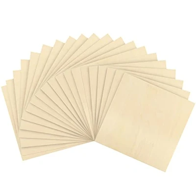 Afbeelding van Belle Vous 3mm Berkenhouten Spaanplaat Vellen (20 Pak) 30 x 30cm Onbewerkte DIY Hout Hobby Project Spaan Plaat Perfect voor Lasersnijden, Schilderen, Modellen, Graveren, Pyrografie en Lijstwerk
