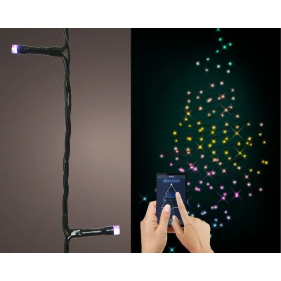Afbeelding van Slimme Kerstboomverlichting LED met app RGB W 19,9m 200 lampjes