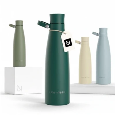 Afbeelding van LARS NYSØM &#039;Nåde&#039; Roestvrijstalen drinkfles 750ml BPA vrije geïsoleerde waterfles 0,75 Liter Bayberry