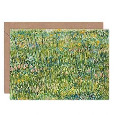 Afbeelding van Vincent Van Gogh Patch Of Grass Fine Art Greeting Card Plus envelop Blank binnenkant