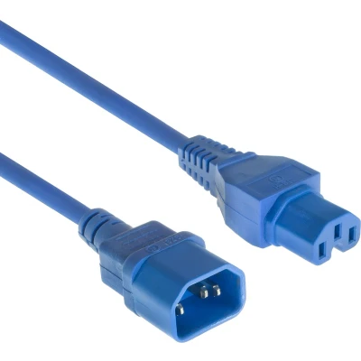 Afbeelding van ACT AK5337 Netsnoer Stroomkabel C14 C15 Blauw 3 meter