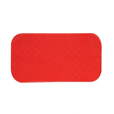 Afbeelding van MSV Douche/bad anti slip mat badkamer rubber rood 36 x 76 cm met zuignappen