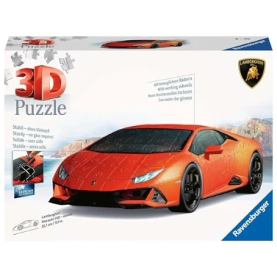 Image de Puzzle 3D Lamborghini Huracán EVO Edition orange (avec grille) Formes spéciales 00011571