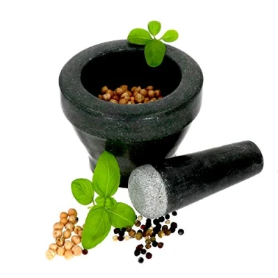 Afbeelding van Graniet vijzel 11,5cm zwart