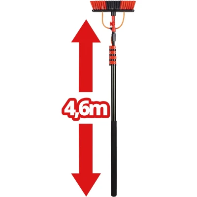 Afbeelding van Shine Telescoopsteel Met borstel 6 delige set Telescoop ramenwassen Uitschuifbaar tot 4,6 Meter zeepdispenser