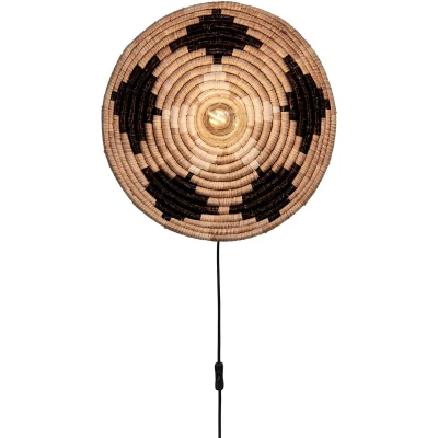 Afbeelding van GOOD&amp;MOJO Wandlamp Andros NaturelZwart Ø45cm