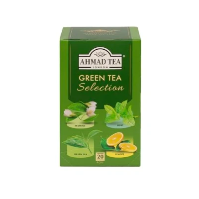 Afbeelding van Ahmad Tea Green Selection Groene Theezakjes met strik, 40 g, 20 Stuk