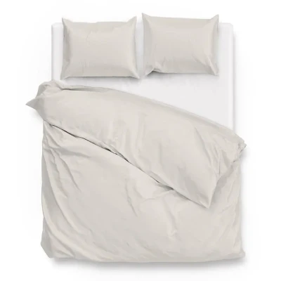 Afbeelding van Dekbedovertrek Satinado Off White 2 persoons (200x200/220 cm) Katoen satijn Effen Wit Zo!Home Ga naar Dekbed Discounter.nl &amp;