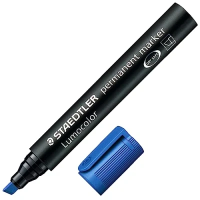 Afbeelding van Staedtler Viltstift lumocolor 350 schuin 2 5mm bl 10 stuks