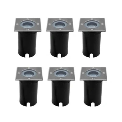 Afbeelding van Ledvion 6X LED Inbouwspots Vierkant, IP67, GU10, 1m Kabel, Buitenverlichting, Terrasverlichting