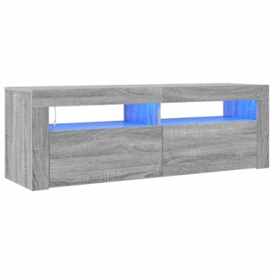 Afbeelding van vidaXL TV meubel met LED verlichting Sonoma grijs 120 x 35 40 cm
