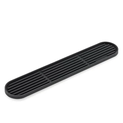 Afbeelding van Navaris Afdruipmat voor afwas Siliconen droogmat de vaat Grijze spoelbakmat 43 x 7,5 1 cm Hittebestendig