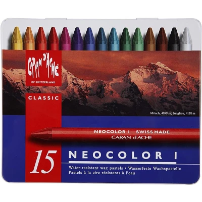 Afbeelding van Waskrijt Caran d&#039;Ache neocolor I 15stuks assorti
