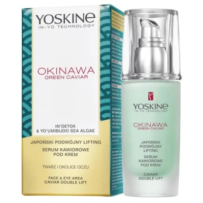 Afbeelding van Yoskine Okinawa Green Caviar Japanese Double Lifting Serum Under Cream On Face &amp; Eye Area 30Ml