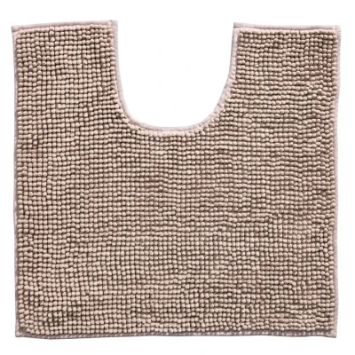 Afbeelding van Indiana Fluffy Soft Effen Badmat met Uitsparing Touch Taupe 50x50 cm Rechthoek Polyester Tapijtenloods