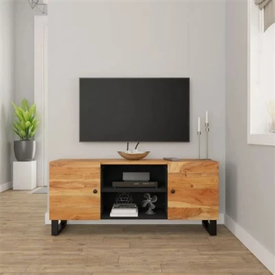 Afbeelding van Tv meubel 105x33x46 cm massief acaciahout